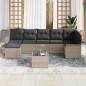 vidaXL Set divano da giardino 8 pezzi con cuscini in rattan grigio.