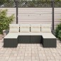 vidaXL Set da giardino 6 pezzi con cuscini neri in rattan sintetico