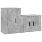 Set di Mobili Porta TV 2 pz Grigio Cemento in Legno Multistrato Set di Mobili Porta TV 2 pz Grigio Cemento in Legno Multistrato