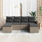 vidaXL Set da giardino con divano a 6 pezzi e cuscini grigi in rattan sintetico vidaXL Set da giardino con divano a 6 pezzi e cuscini grigi in rattan sintetico