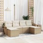 vidaXL Set di divani da giardino 6 pezzi con cuscini beige in rattan sintetico