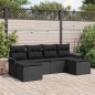 vidaXL Set da giardino 6 pezzi con cuscini in rattan sintetico nero