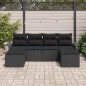 vidaXL Set da giardino 6 pezzi con cuscini in rattan sintetico nero