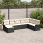 vidaXL Set di divani da giardino 8 pezzi con cuscini in rattan sintetico nero