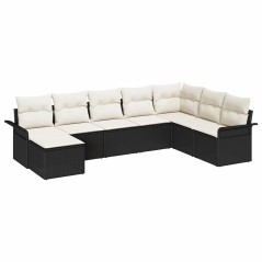 vidaXL Set di divani da giardino 8 pezzi con cuscini in rattan sintetico nero