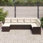 vidaXL Set Divano da Giardino 8 Pezzi con Cuscini Marroni in Rattan Sintetico