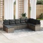 vidaXL Set Divano da Giardino 8 Pezzi con Cuscini Grigi in Rattan Sintetico