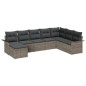 vidaXL Set Divano da Giardino 8 Pezzi con Cuscini Grigi in Rattan Sintetico