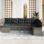 vidaXL Set Divano da Giardino 8 Pezzi con Cuscini Grigi in Rattan Sintetico