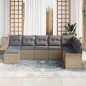 vidaXL Set da Giardino in Rattan Sintetico Beige - 8 Pezzi con Cuscini