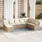 vidaXL Set da giardino in 8 pezzi con cuscini beige in rattan sintetico vidaXL Set da giardino in 8 pezzi con cuscini beige in rattan sintetico