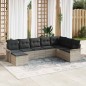 vidaXL Set Divano da Giardino 8 Pezzi con Cuscini Grigio Chiaro in Rattan Sintetico