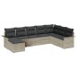 vidaXL Set Divano da Giardino 8 Pezzi con Cuscini Grigio Chiaro in Rattan Sintetico