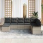 vidaXL Set Divano da Giardino 8 Pezzi con Cuscini Grigio Chiaro in Rattan Sintetico