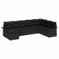 vidaXL Set da Giardino 8 Pezzi con Cuscini in Rattan Polietilene Nero
