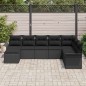 vidaXL Set da Giardino 8 Pezzi con Cuscini in Rattan Polietilene Nero