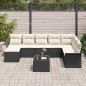 vidaXL Set di divani da giardino di 8 pezzi con cuscini in rattan sintetico marrone.