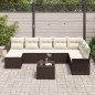 vidaXL Set da giardino 9 pezzi con cuscini grigi in rattan sintetico vidaXL Set da giardino 9 pezzi con cuscini grigi in rattan sintetico