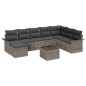 vidaXL Set di Divani da Giardino 9 Pezzi con Cuscini Grigi in Rattan Sintetico