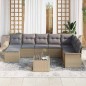 vidaXL Set da Giardino 9 Pezzi con Cuscini Neri in Rattan Sintetico