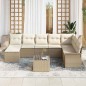 vidaXL Set Divano da Giardino 9 Pezzi con Cuscini Marroni in Rattan Sintetico