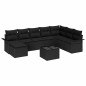 vidaXL Set di divani da giardino da 9 pezzi con cuscini beige in rattan sintetico.