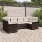vidaXL Set da Giardino 6 Pezzi con Cuscini in Rattan Polietilenico Marrone