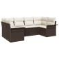 vidaXL Set da Giardino 6 Pezzi con Cuscini in Rattan Polietilenico Marrone