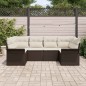 vidaXL Set da Giardino 6 Pezzi con Cuscini in Rattan Polietilenico Marrone