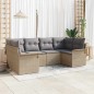 vidaXL Set da giardino di 6 pezzi con cuscini beige in rattan sintetico