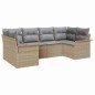 vidaXL Set da giardino di 6 pezzi con cuscini beige in rattan sintetico