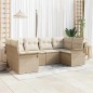 vidaXL Set da Giardino 6 Pezzi con Cuscini Beige in Rattan Sintetico vidaXL Set da Giardino 6 Pezzi con Cuscini Beige in Rattan Sintetico