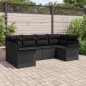 vidaXL Set da Giardino di 6 Pezzi con Cuscini in Rattan Polyrattan Nero