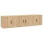 Set di Mobili Porta TV 3 pz Rovere Sonoma in Legno Multistrato Set di Mobili Porta TV 3 pz Rovere Sonoma in Legno Multistrato