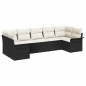 vidaXL Set da Giardino a 7 Pezzi con cuscini in rattan nero