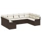 vidaXL Set di divano da giardino , 9 pezzi con cuscini, marrone in polyrattan