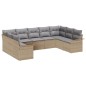 vidaXL Set di divani da giardino in 9 pezzi con cuscini vitaXL, rattan sintetico beige