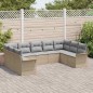 vidaXL Set di divani da giardino in 9 pezzi con cuscini vitaXL, rattan sintetico beige