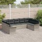 vidaXL Set di divani da giardino 9 pezzi con cuscini in grigio chiaro vidaXL Set di divani da giardino 9 pezzi con cuscini in grigio chiaro