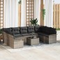 vidaXL Set divano giardino 9 pezzi con cuscini in rattan sintetico nero.