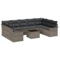 vidaXL Set divano giardino 9 pezzi con cuscini in rattan sintetico nero.