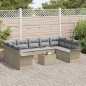 vidaXL Set di divani da giardino , 10 pezzi con cuscini in rattan sintetico nero.