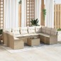 vidaXL Set Divano da Giardino in 10 Pezzi con Cuscini in Rattan Sintetico Marrone