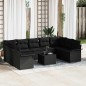 vidaXL Set Divano da Giardino 10 Pezzi con Cuscini, Rattan Sintetico Beige