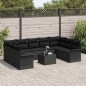 vidaXL Set Divano da Giardino 10 Pezzi con Cuscini, Rattan Sintetico Beige