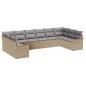 vidaXL Set da giardino con 10 pezzi e cuscini beige in polyrattan vidaXL Set da giardino con 10 pezzi e cuscini beige in polyrattan
