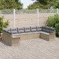 vidaXL Set da giardino con 10 pezzi e cuscini beige in polyrattan vidaXL Set da giardino con 10 pezzi e cuscini beige in polyrattan