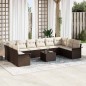 vidaXL Set di Divani da Giardino 10 Pezzi con Cuscini Grigi in Rattan Sintetico