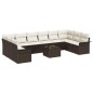 vidaXL Set di Divani da Giardino 10 Pezzi con Cuscini Grigi in Rattan Sintetico