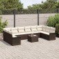 vidaXL Set di Divani da Giardino 10 Pezzi con Cuscini Grigi in Rattan Sintetico